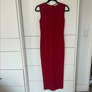Zara Sleeveless Red Midi Dress